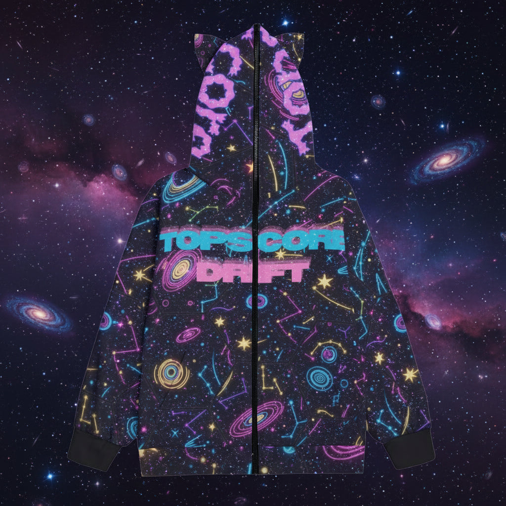 TopScore Drift Spaceman All-Over Print Unisex Pullover Hoodie With Zipper Closure